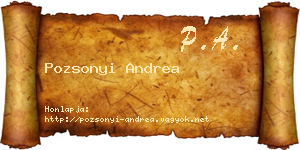 Pozsonyi Andrea névjegykártya