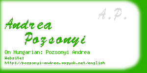 andrea pozsonyi business card